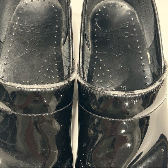 Dansko Professional Black Patent Leather Clogs Shoes Women's EU 38/US 7.5-8 - Picture 10 of 12